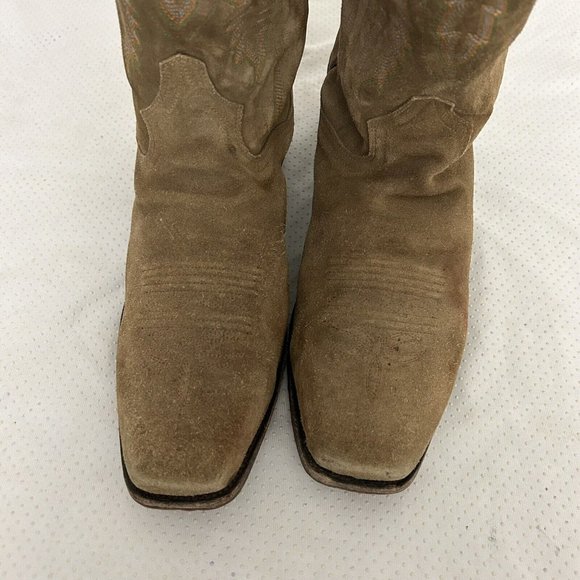 Dan Post Men's Western Cowboy Boots Tan Suede Leather Mid-Calf Size 11 EW DP381 - Picture 4 of 10
